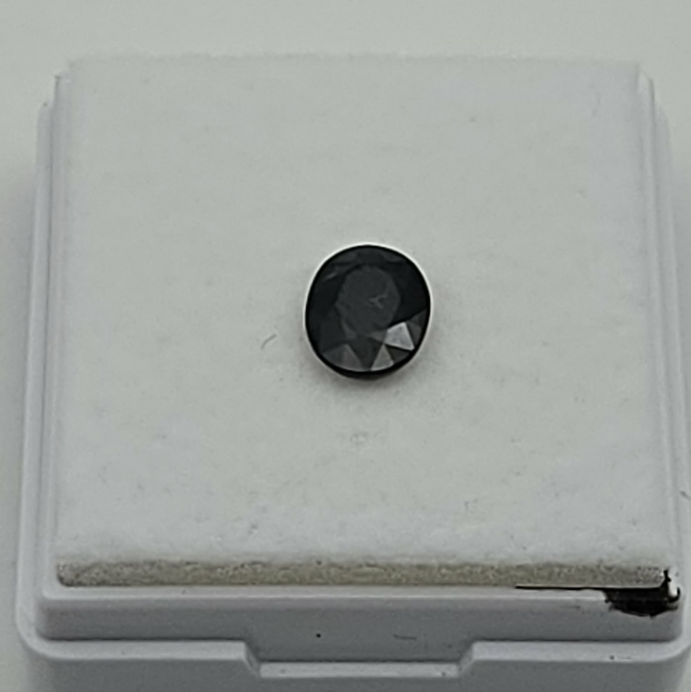 Faceted Black Sapphire Gemstone Cabochon